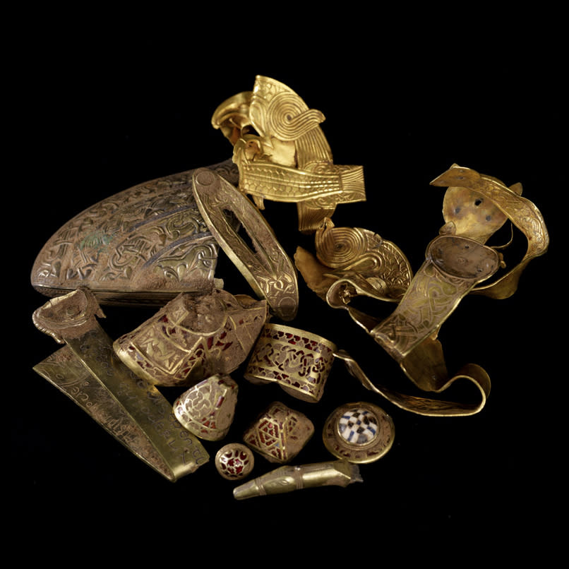 Sample from the Staffordshire Hoard which was also found under the scheme