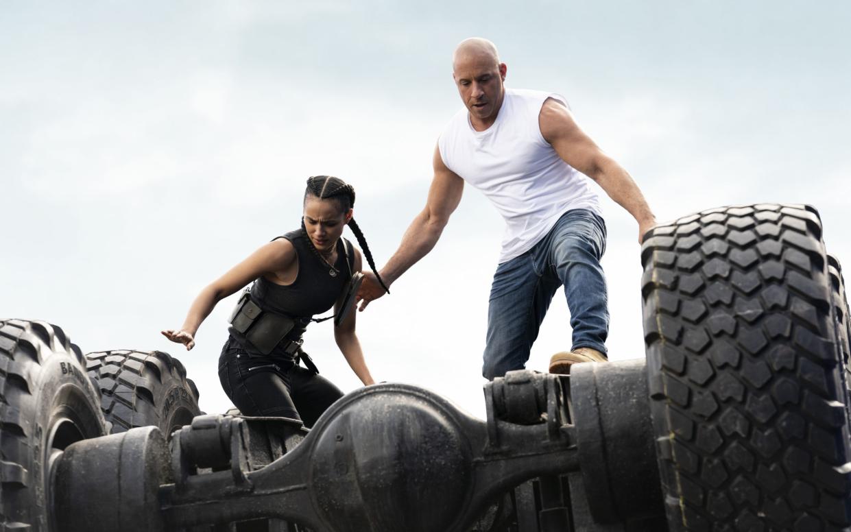 Nathalie Emmanuel and Vin Diesel in Fast & Furious 9, directed by Justin Lin - Universal