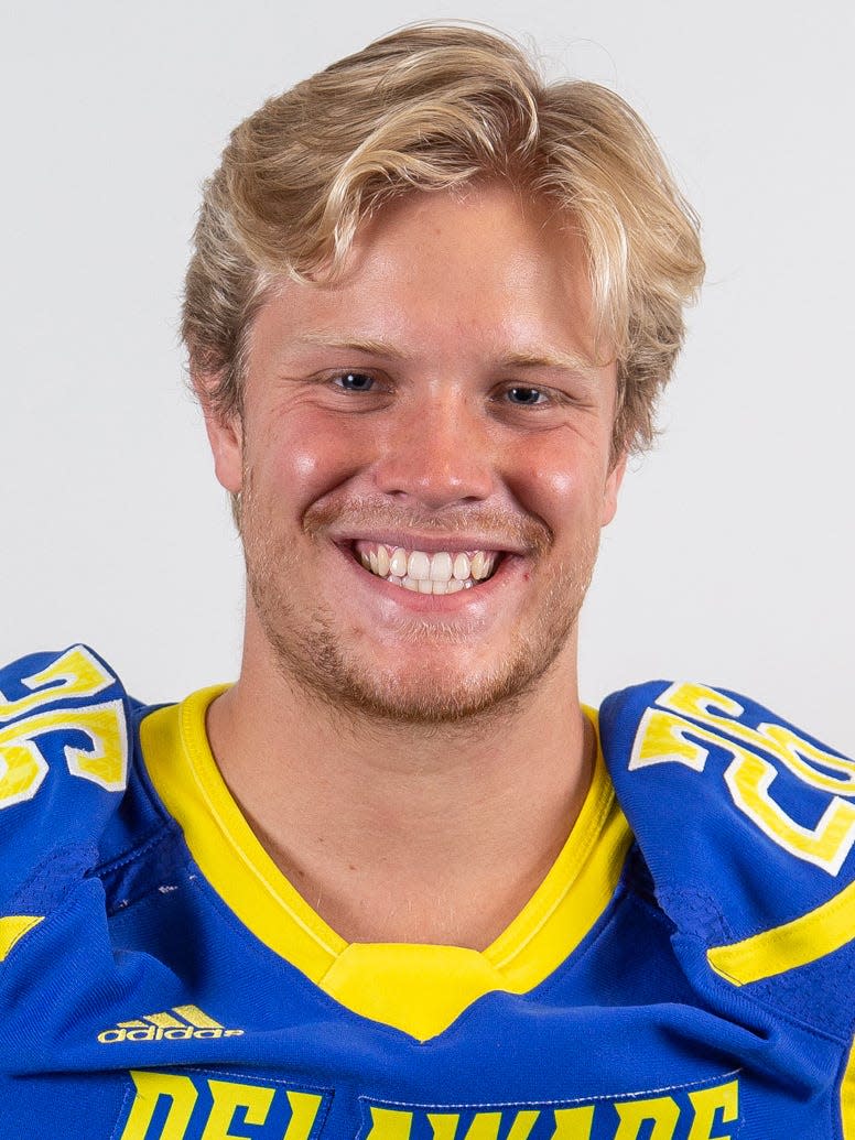 University of Delaware football player Liam Kirk in his official team photo