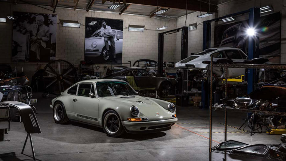 The original workshop for Singer Vehicle Design in Sun Valley, Calif.