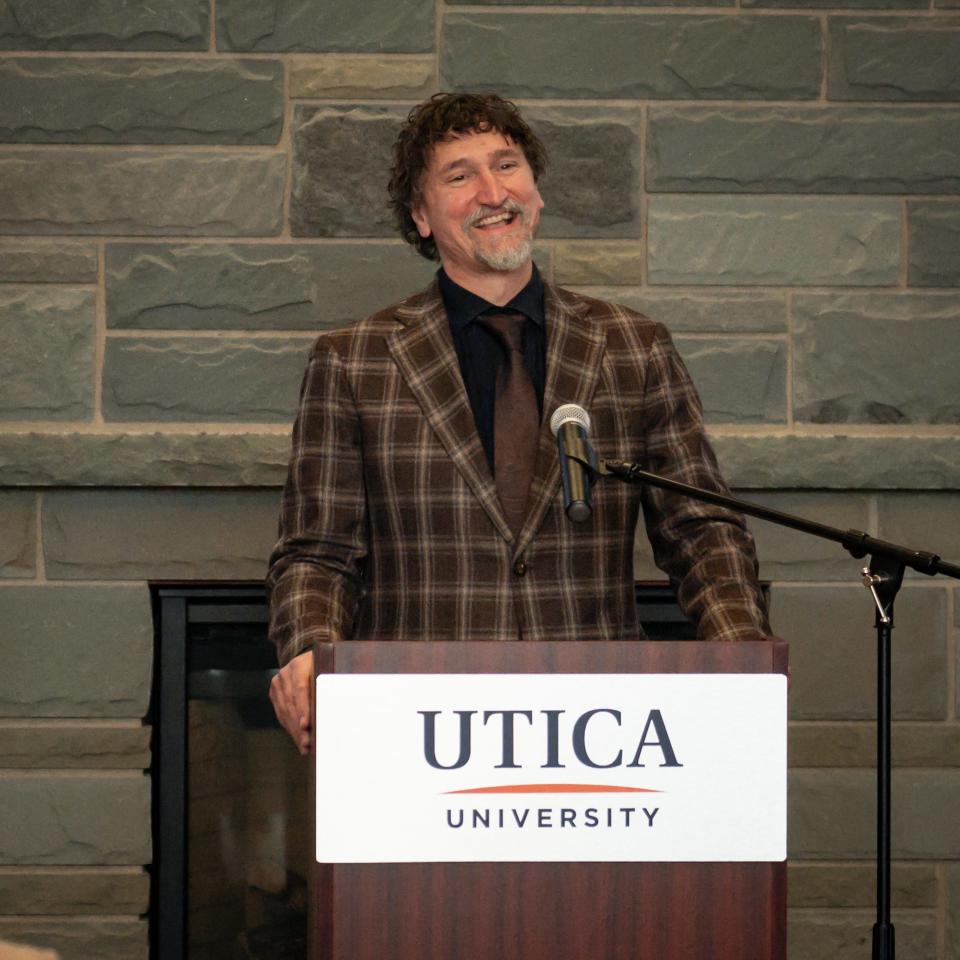 SUNY Oneonta Dean of the School of Sciences Tracy Allen speaks about the school's articulation agreement for nursing students with Utica University on Wednesday, January 24, 2024.