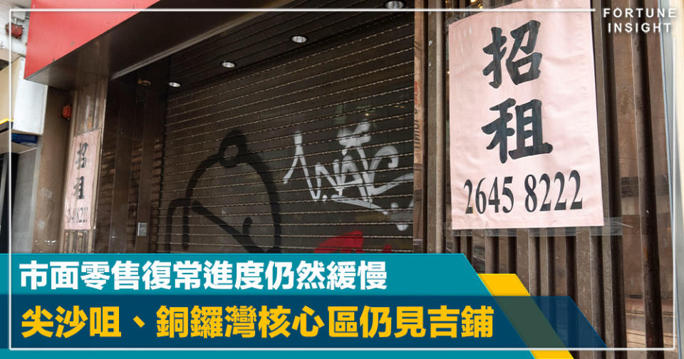 香港經濟｜市面零售復常進度未如理想  尖沙咀、銅鑼灣核心區仍見吉鋪