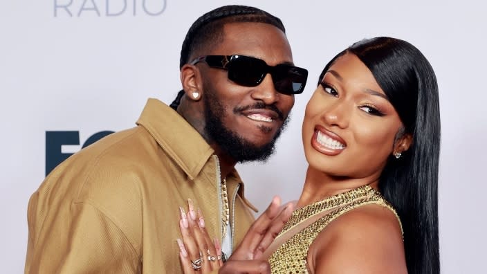 Pardison Fontaine (left) and Megan Thee Stallion (right) attend the 2021 iHeartRadio Music Awards at The Dolby Theatre in Los Angeles in May. (Photo: Emma McIntyre/Getty Images)