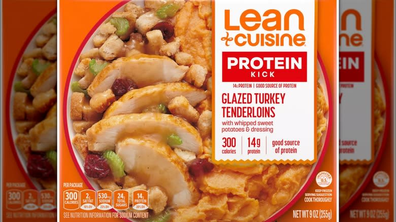 lean cuisine glazed turkey tenderloins packaging