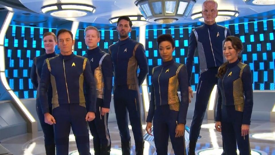 The original Star Trek: Discovery officer's uniforms, from season 1-3.