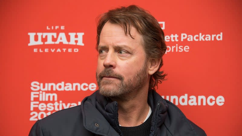 Actor Greg Kinner poses at the premiere of "Little Men" during the 2016 Sundance Film Festival on Monday, Jan. 25, 2016, in Park City, Utah. Kinnear plays Ming Wang's friend in "Sight."