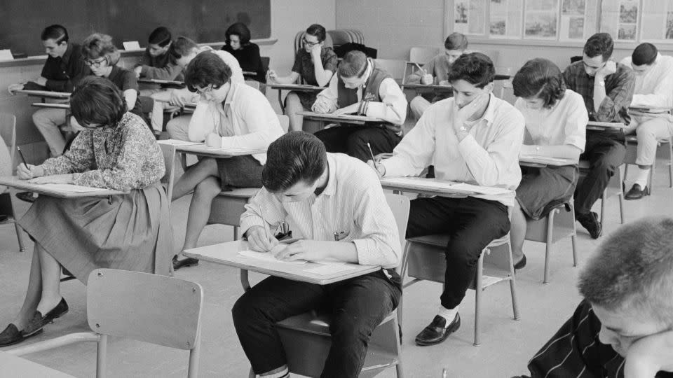 High school students taking College boards exams in 1964. - Warren K. Leffler/US News & World Report Magazine Photograph Collection/Library of Congress