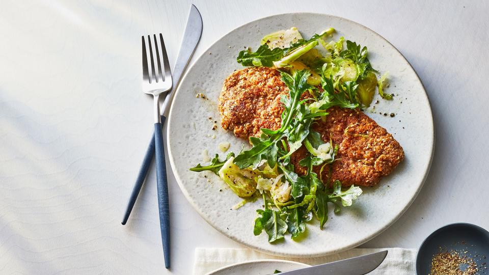 Almond-Crusted Chicken With Arugula Salad Recipe