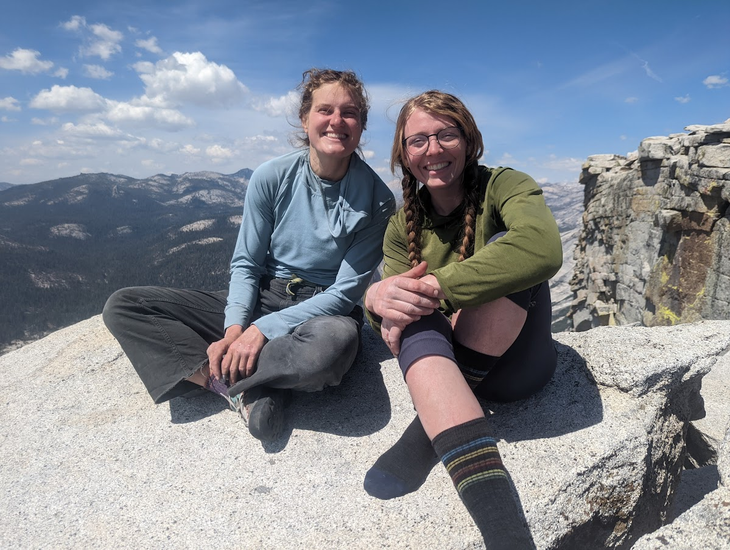 Cassy Doolittle and Robinson on the summit of Half Dome.