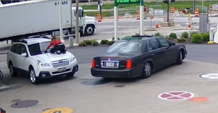 This woman stopped carjackers from stealing her truck at a gas station, and the footage is absolutely chilling