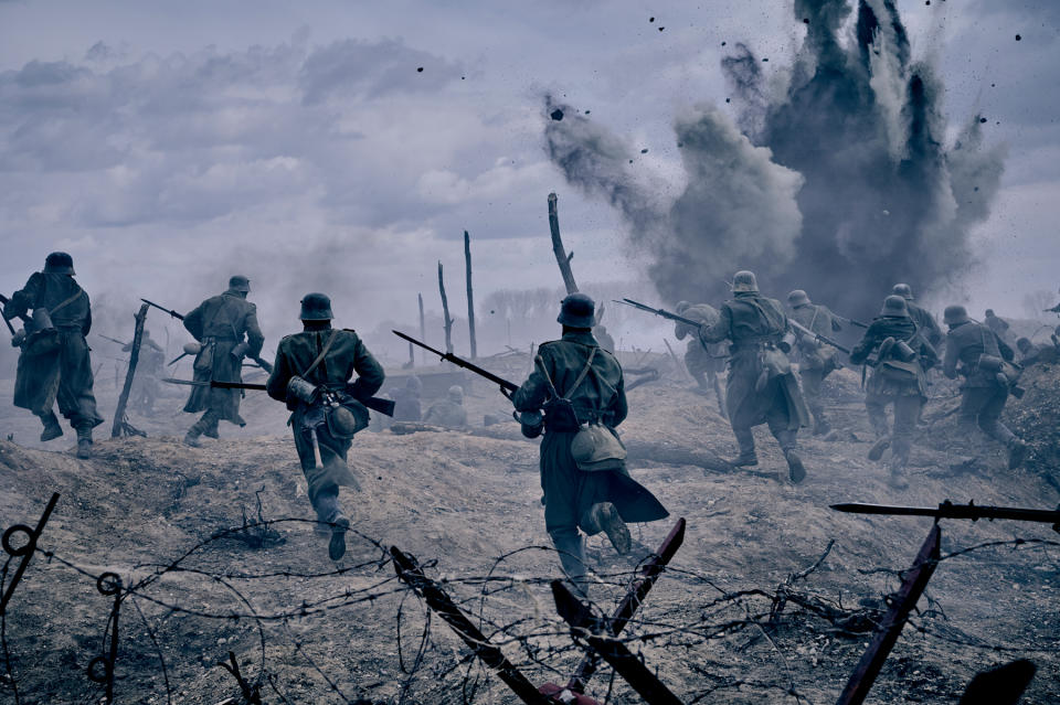 A “war is hell” scene from ‘All Quiet on the Western Front.’