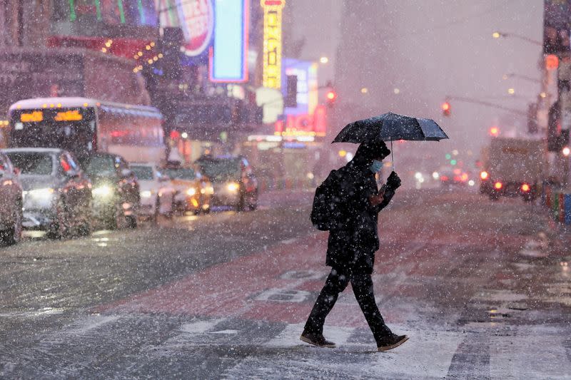 Nor'easter winter storm in New York City