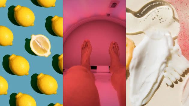 Dermatologists say to stay away from lemon as a lightening agent, as well as tanning beds and apricot scrub. (Photo: Getty Images)