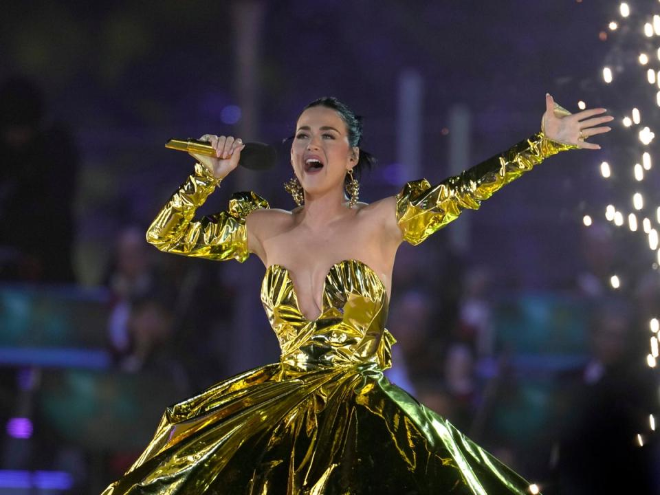 Katy Perry performs during the Coronation Concert on May 7, 2023 (Getty Images)