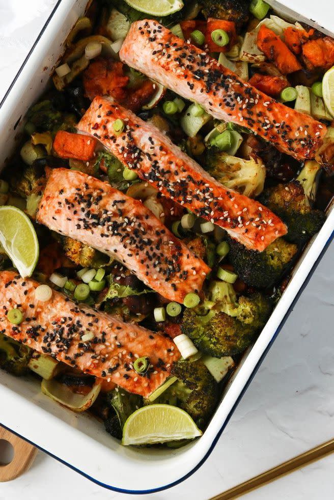 Teriyaki Salmon Traybake