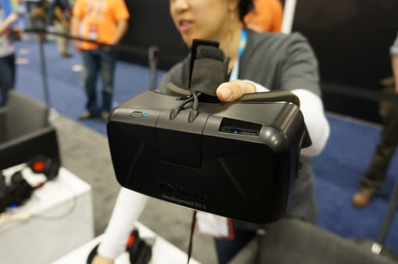 An Oculus Rift headset from the second version of the company's development kit.