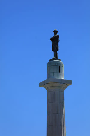 The Robert E. Lee Monument, located in Lee Circle in New Orleans, is one of three remaining confederate statues slated to be removed in New Orleans Louisiana, U.S., April 24, 2017. REUTERS/Ben Depp