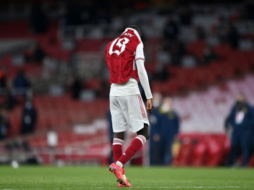 Nicolas Pepe of Arsenal looks dejected (Getty Images)