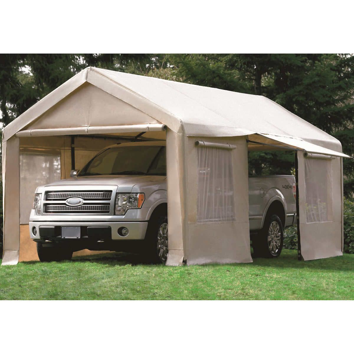 Photo of a truck protected by a carport from Costco