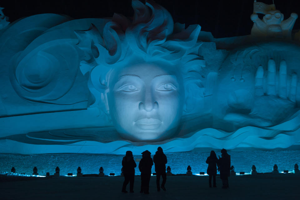Tourists visit the Harbin International Ice and Snow Sculpture Festival at Sun Island park on Jan. 5, 2019. (Photo: Tao Zhang/Getty Images)