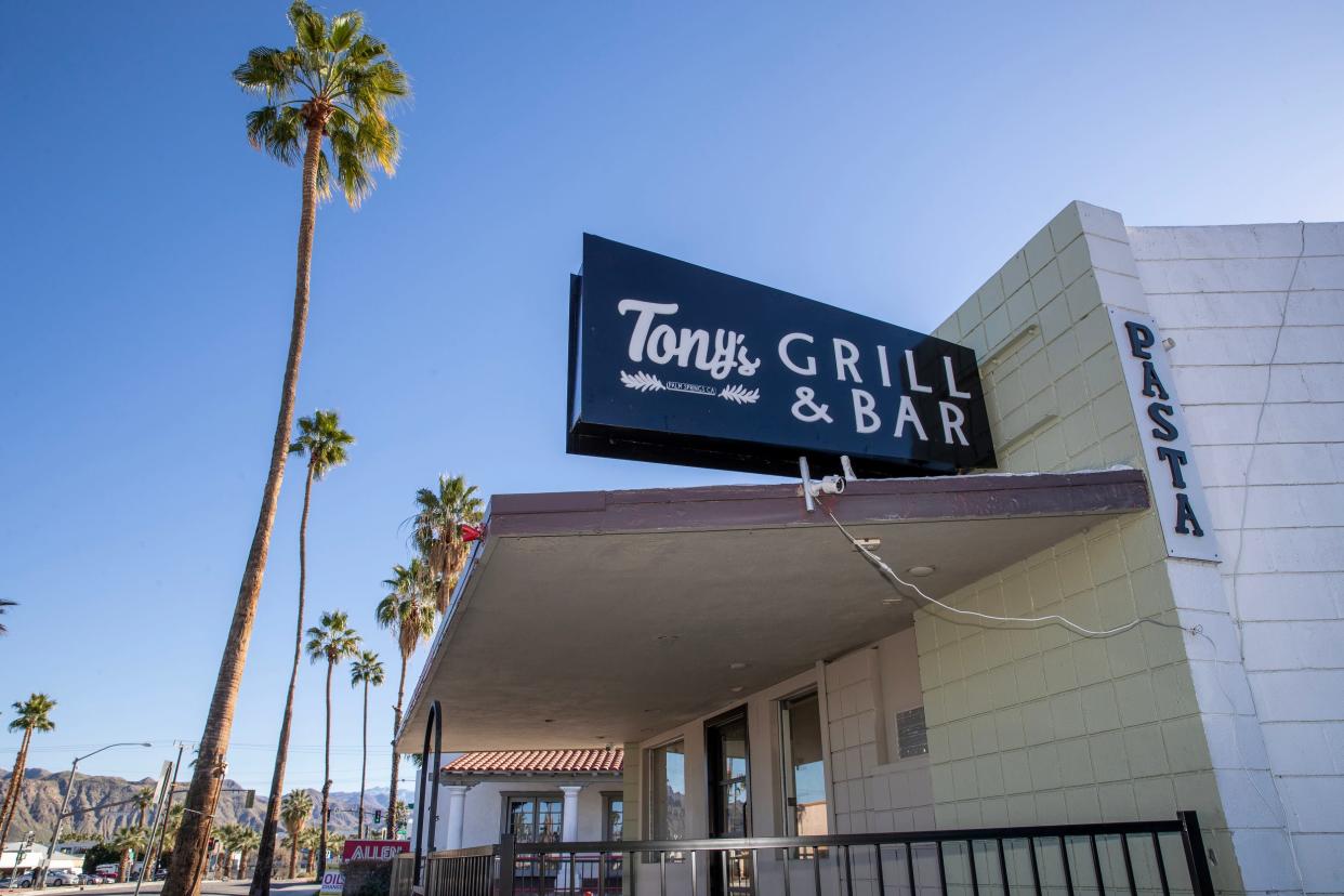 A new sign for Tony's Grill & Bar in Palm Springs.