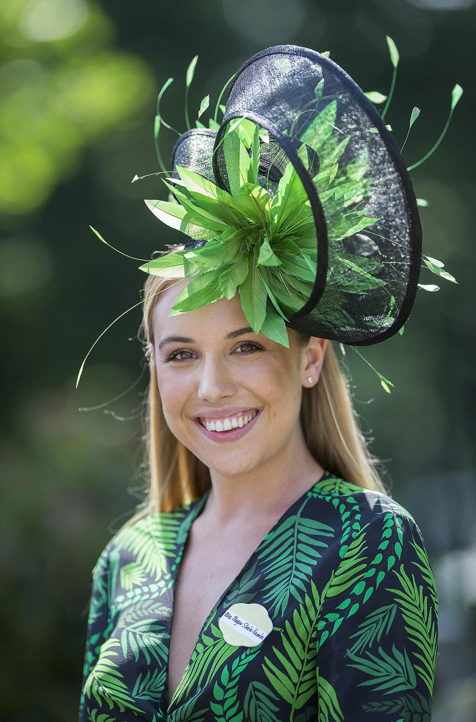 <p>A racegoer arrives at Ascot Racecourse for the Royal Ascot on June 20, 2017.<br> (Rupert Hartley/REX/Shutterstock) </p>