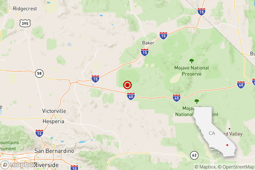 A magnitude 3.2 earthquake was reported at 2:19 a.m. Thursday, 32 miles from Barstow, according to the U.S. Geological Survey.