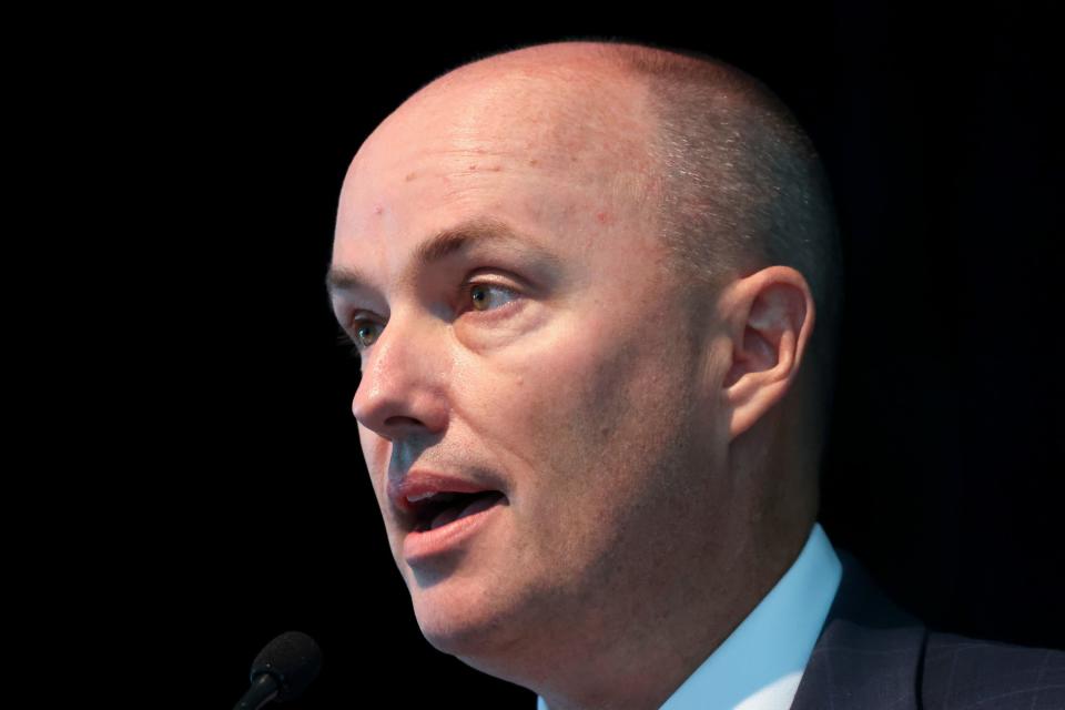 Gov. Spencer Cox speaks at the Braver Angels National Convention at Gettysburg College in Gettysburg, Pa., on Saturday, July 8, 2023. | Kristin Murphy, Deseret News