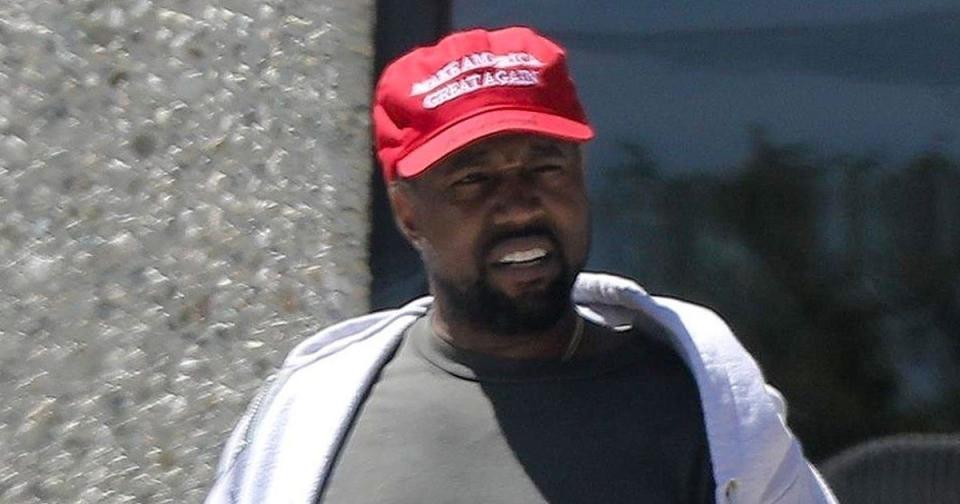 Kanye West in a MAGA hat