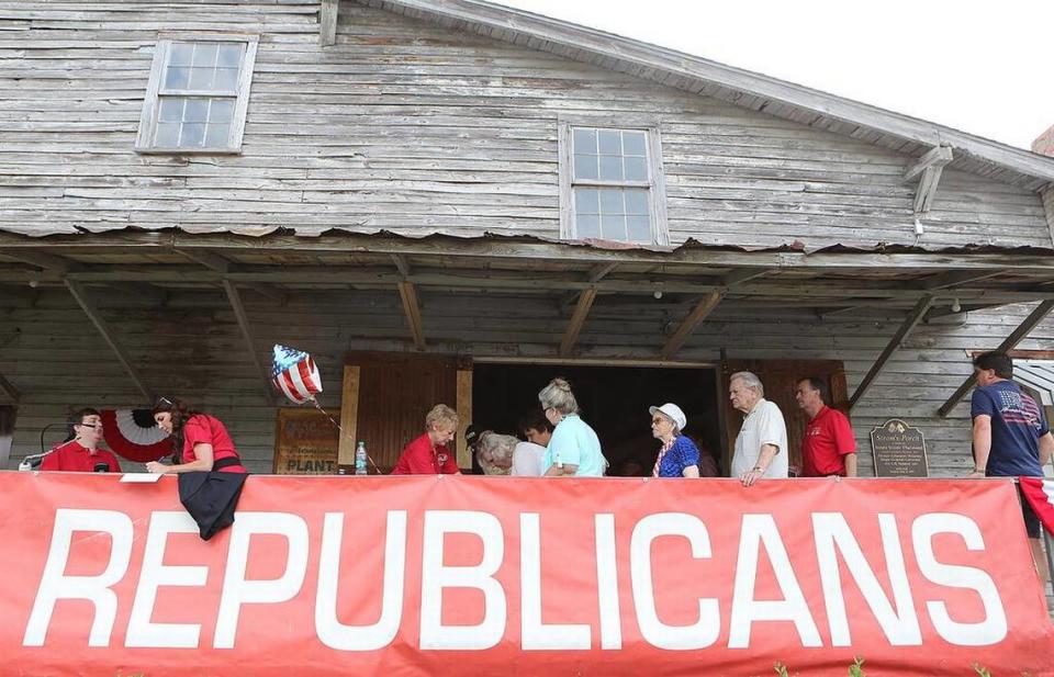 The Horry County Republican Party hosts a stump-style meeting at the Peanut Warehouse in Conway on Monday, May 9, 2016. There were candidates, food and music from The Spots at the event, which dates back to 2006.