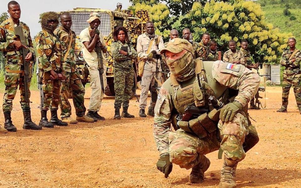 A Russian Wagner mercenary photographed in the Central African Republic