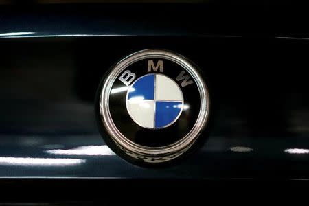 A view shows the logo of BMW on a car in Moscow, Russia, July 6, 2016. REUTERS/Maxim Zmeyev/File Photo