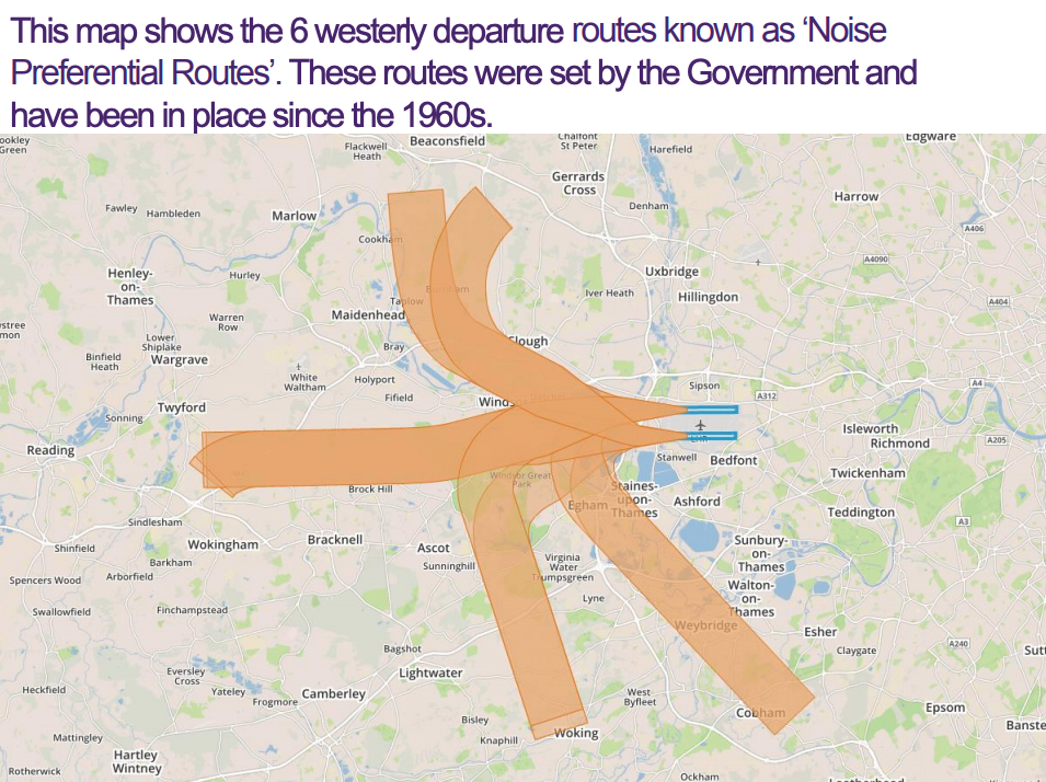 Frogmore sits directly under the major noise routes. Photo: Heathrow