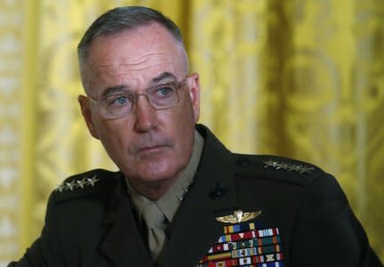 FILE PHOTO: U.S. Joint Chiefs Chairman General Joseph Dunford  attends a meeting of the National Space Council in the East Room of the White House in Washington, U.S., June 18, 2018. REUTERS/Leah Millis