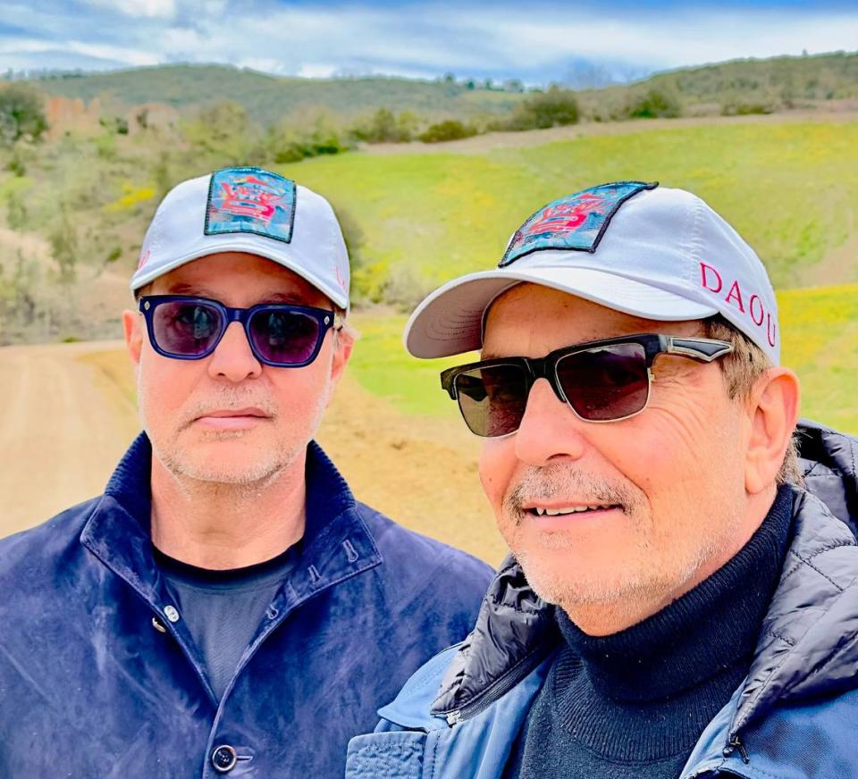 Daou Vineyards owners Daniel Daou, at left, and his brother Georges Daou pose for a picture on Friday, April 14, 2023.