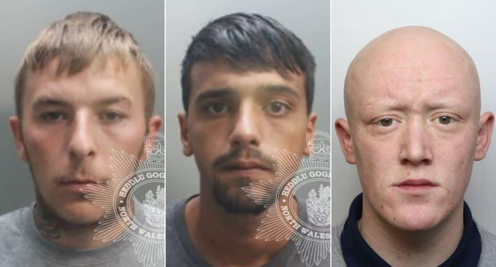 (From L-R)  Scott Powell,  John Price and Patrick Flynn were all jailed for their roles in the crime. (Wales News)