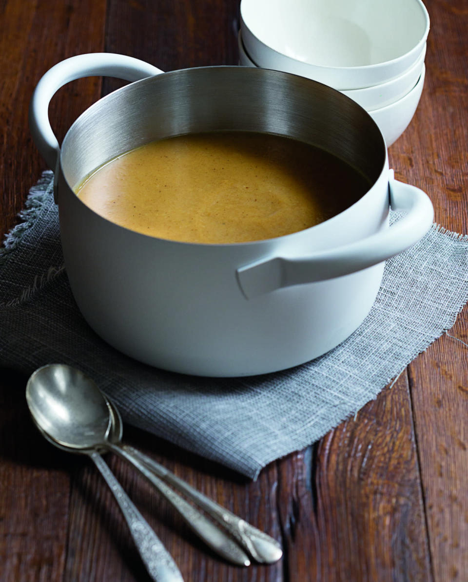 Butternut Squash Soup with Spiced Pears