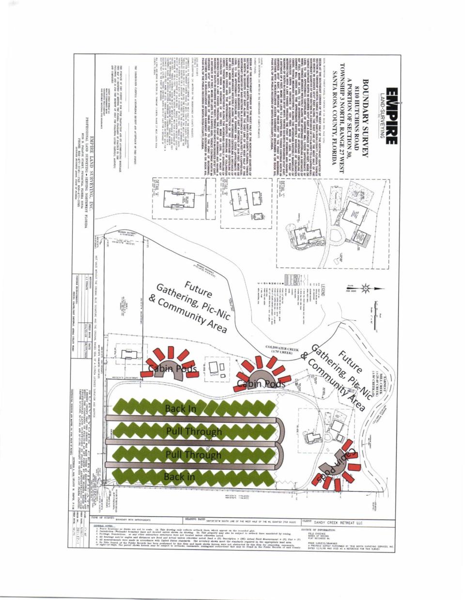 Initial plans for an RV resort in Milton off Hutchins Road are pictured.