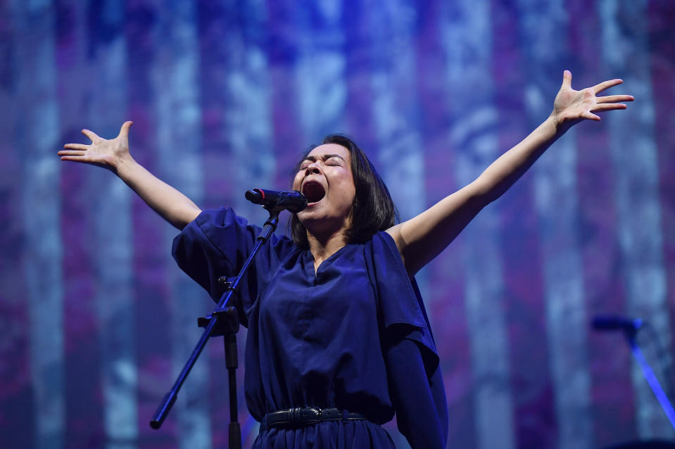 FILE - Mitski performs at the Primavera Sound festival in Sao Paulo on Nov. 5, 2022. (AP Photo/Matias Delacroix, File)