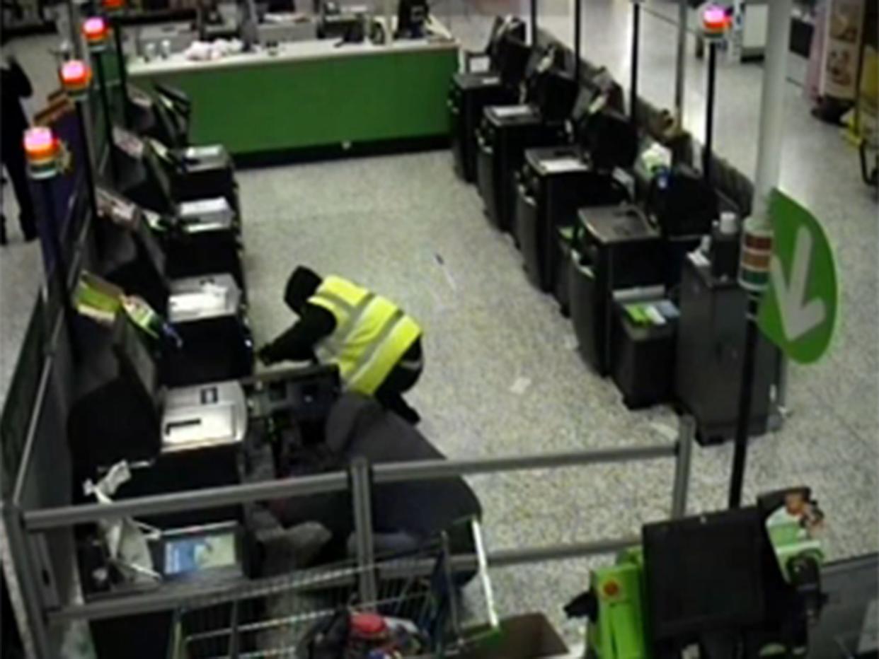 Four men breaking open the self-service machines: West Midlands Police