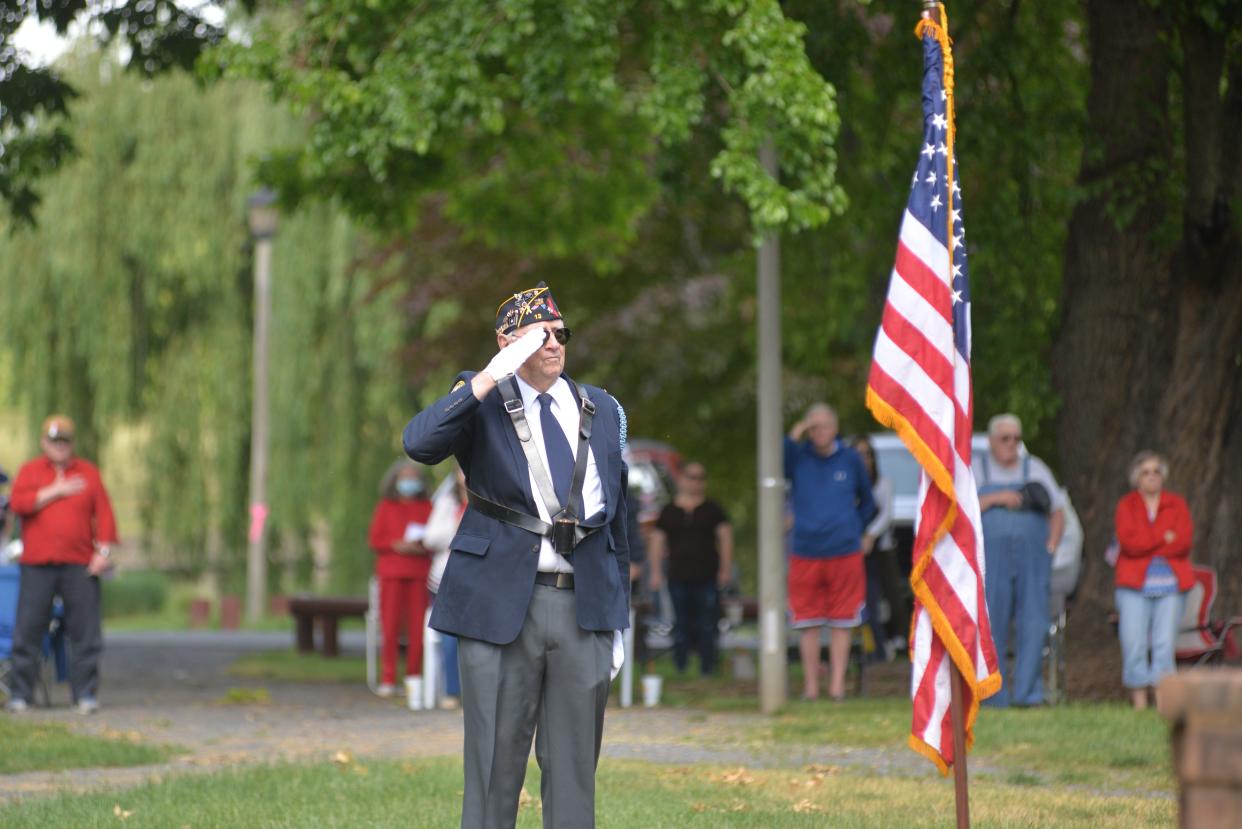 Veteran organizations and community members gathered Monday, May 31, 2021 at the bandstand at Staunton's Gypsy Hill Park to commemorate Memorial Day.