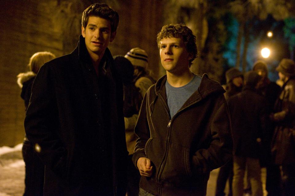 Andrew Garfield, left, and Jesse Eisenberg in David Fincher's "The Social Network."