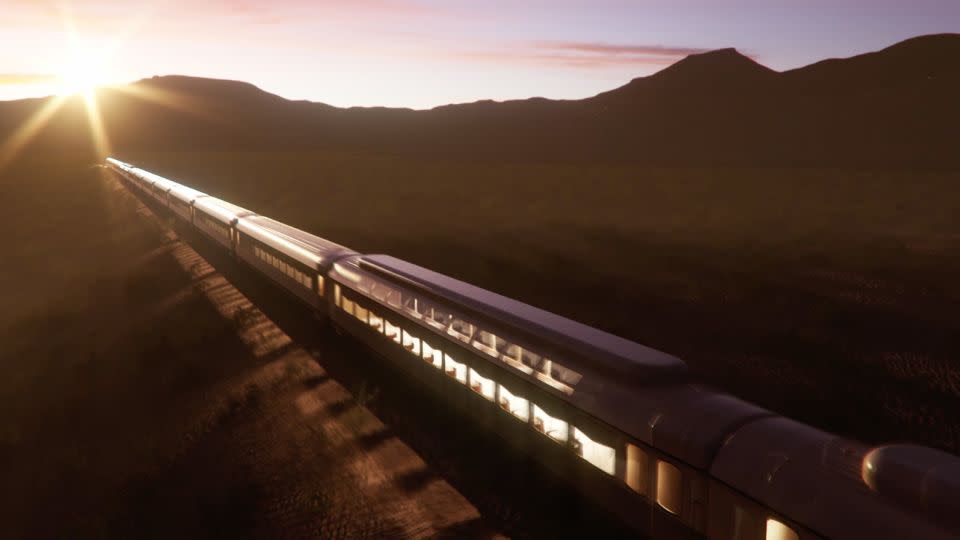 A rendering of Dream of the Desert, which will be the first luxury train in the Middle Eastern kingdom. - Arsenale S.P.A./Saudi Arabia Railways