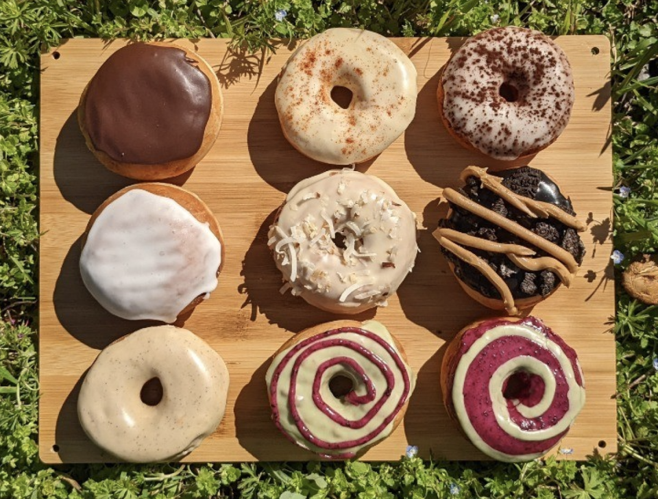 Pepperbox Doughnuts offers a variety of scratch-made doughnuts, many of which are vegan. Look for filled varieties, as well as apple fritters, too.