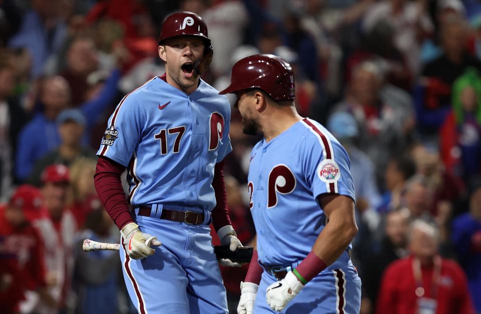 Rhys Hoskins and Kyle Schwarber helped the Phillies reach the World Series last season.