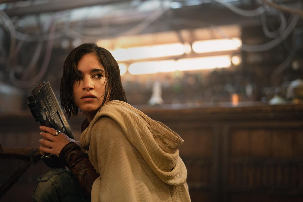 Sofia Boutella stars as Kora, the reluctant hero from a peaceful colony in "Rebel Moon," produced and directed by Zack Snyder.