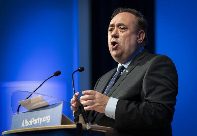 Alex Salmond speaking at Alba Party Conference