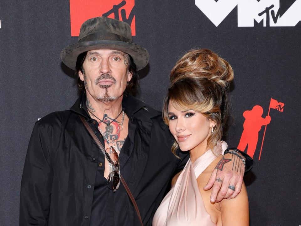 Tommy Lee and Brittany Furlan attend the 2021 MTV Video Music Awards