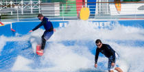 <b>Surfing</b> Surfing is synonymous with the ocean but catching these waves takes it to another level. Literally. FlowRider oboard Royal Caribbean Cruises, has a sloped wavy surface and is perfect for beginning surfers and more advanced ones. The surf simulator can be used for stand-up surfing on a flowboard or catching the waves lying down on a body or boogie board.