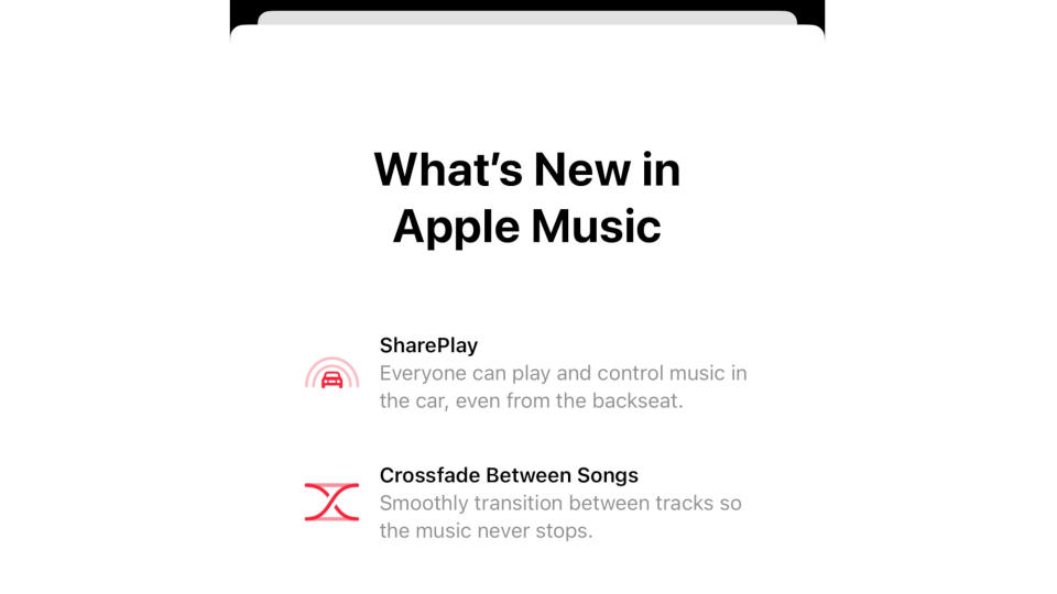 What's new in Apple Music screen